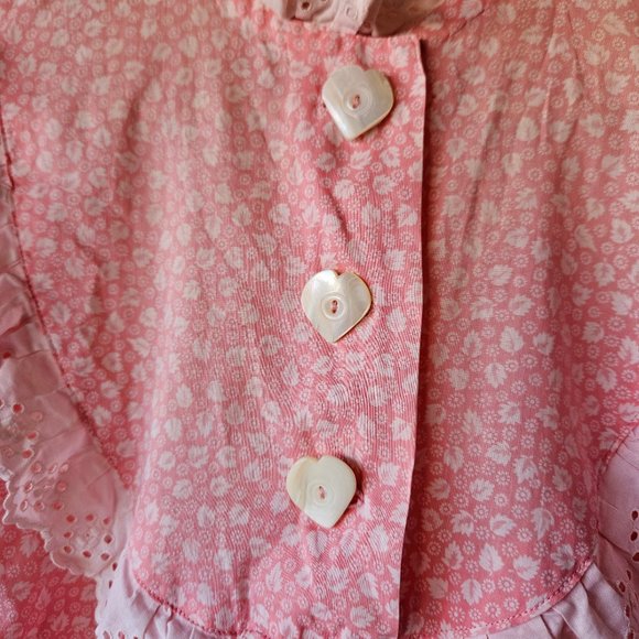 Vintage 30s Pink Cotton Calico Flour Sack Feedsack Depression Day Dress S - Picture 3 of 10